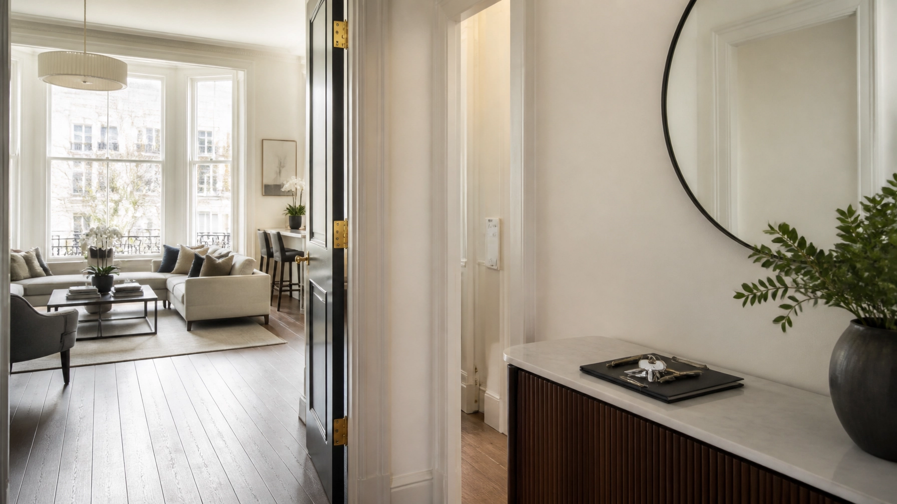 Bright, meticulously presented rental property photographed during a professional condition inspection